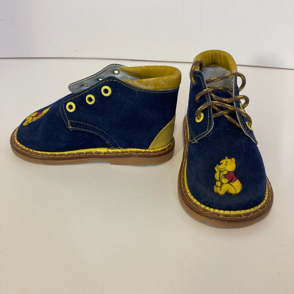 Kids Blue Suede Ankle Boot 15 Size 7-8? Pooh Bear Mexico Unbranded Missing Lace